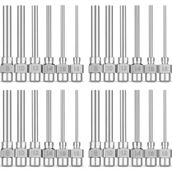 12 Pack Stainless Blunt Tip 1 Inch Dispensing Needle(8, 10, 12, 14 , 16, 18 Gauge) - Dispensing Accessories - 4