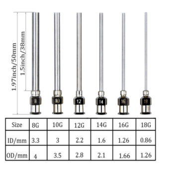 12 Pack Stainless Blunt Tip 1 Inch Dispensing Needle(8, 10, 12, 14 , 16, 18 Gauge) - Dispensing Accessories - 1