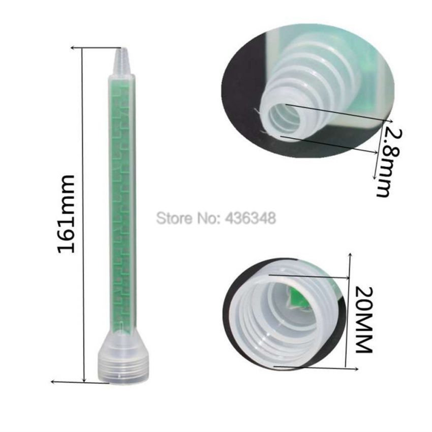 100pcs 161mm Epoxy Resin Mixing Nozzle Tip Adhesive Gun Applicator Static Mixer 24 Elements for Two Component Syringes Cartridge - Blog - 1