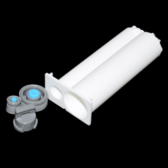 20pcs 50ml Cartridges Empty 4:1 Glue Tube Dual-Barrel with Cap and Sealing Pistons for 50ml AB Glue Guns 4:1 Adhesives Dispenser - Dispensing Accessories - 1