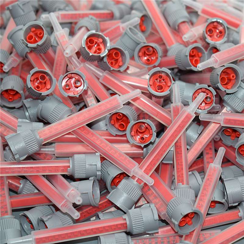 500pcs 10:1 Static Mixing Nozzles AB Glue Mixed Tube 90mm Square Mixing Nozzle Epoxy Resin Adhesive Applicator Static Mixer Set - Dispensing Accessories - 1
