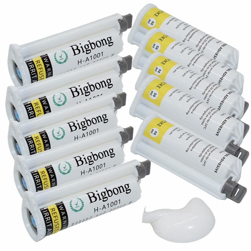10pcs 50ml AB Glue Structural Adhesive 10:1 White Glue Two-Component Strong Adhesive for 50ml 10:1 Glue Guns Manual Caulking Gun - Acrylic Adhesive - 1