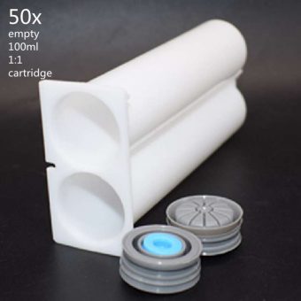 50pcs Epoxy AB Glue Tube 100ml 1:1 Empty Dual-Barrel Cartridges Set with Sealing Pistons for 100ml Caulking Gun 1:1 AB Glue Guns - Dispensing Accessories - 1